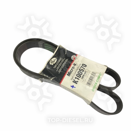 K100570 Ремень поликлиновой привода вентилятора 10PK1450 International 9200 Detroit Diesel Gates купить рис.2
